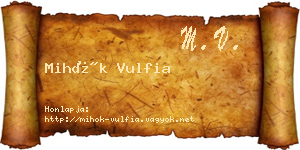 Mihók Vulfia névjegykártya